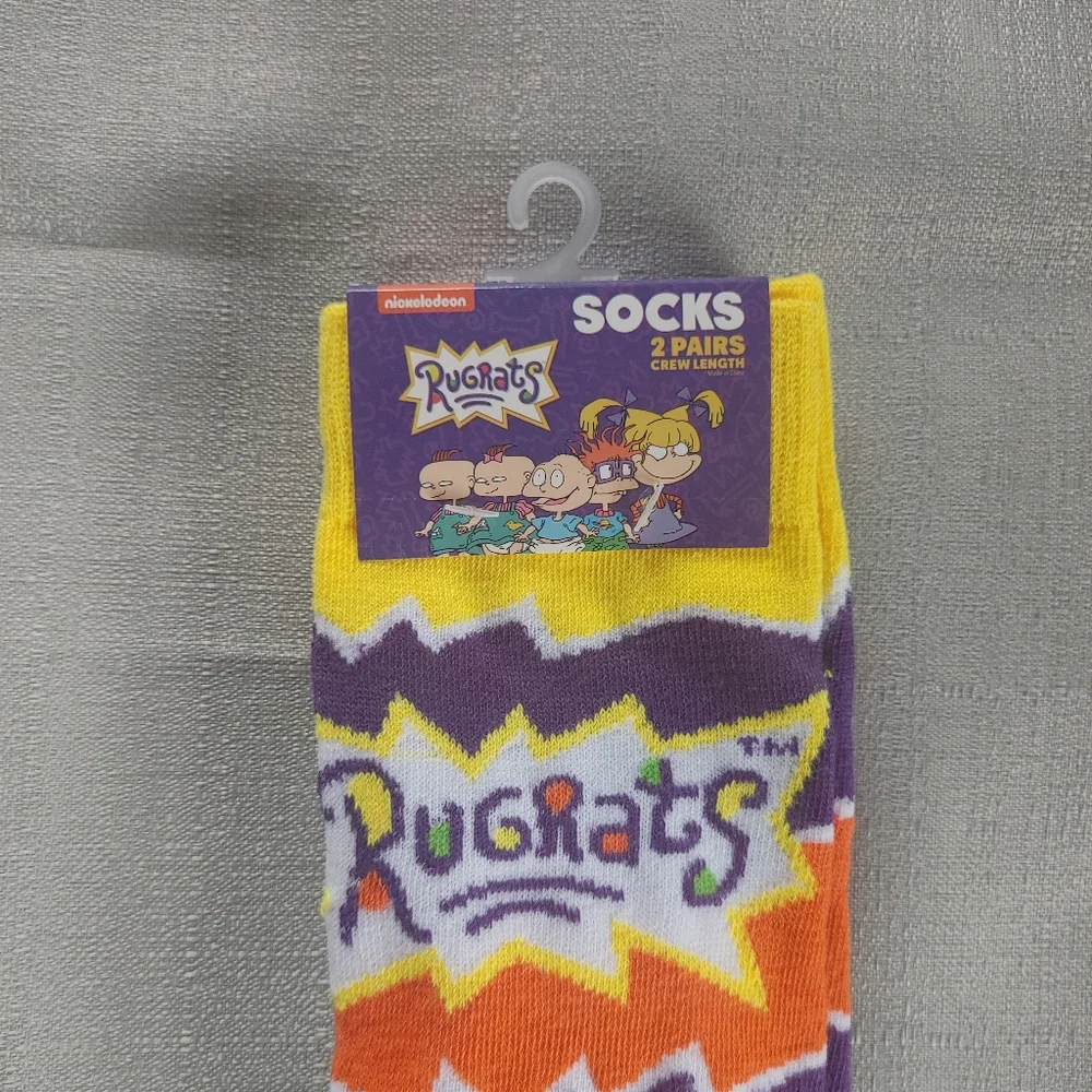 Nickelodeon's Rugrats 2 Pairs of Crew Socks NEW!